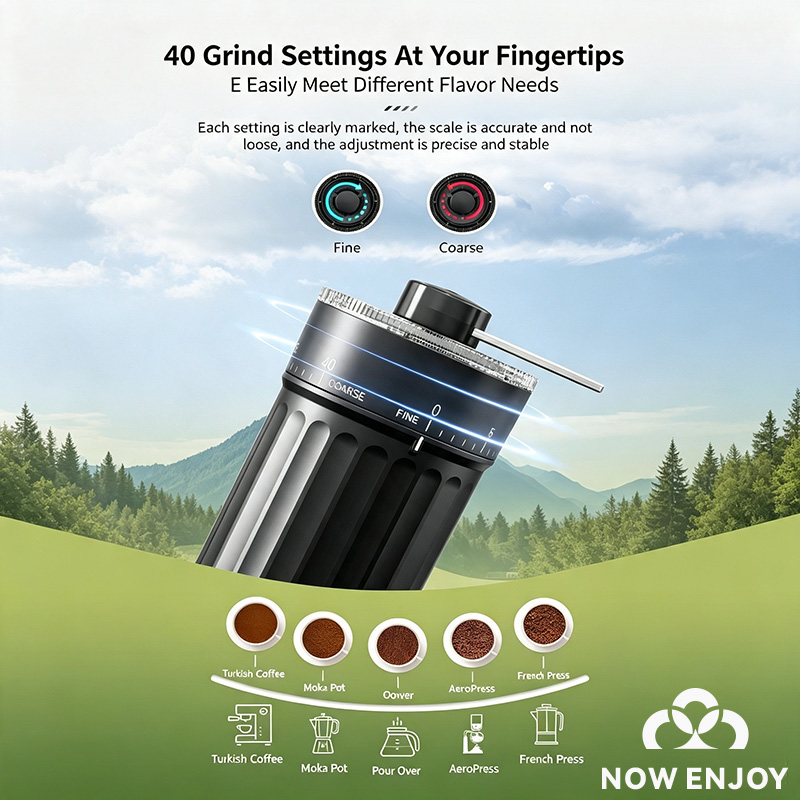 NOW ENJOY Manual Coffee Grinde - Coffee Grinder Burr review and price