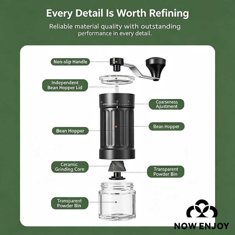 NOW ENJOY Manual Coffee Grinde - Coffee Grinder Burr review and price
