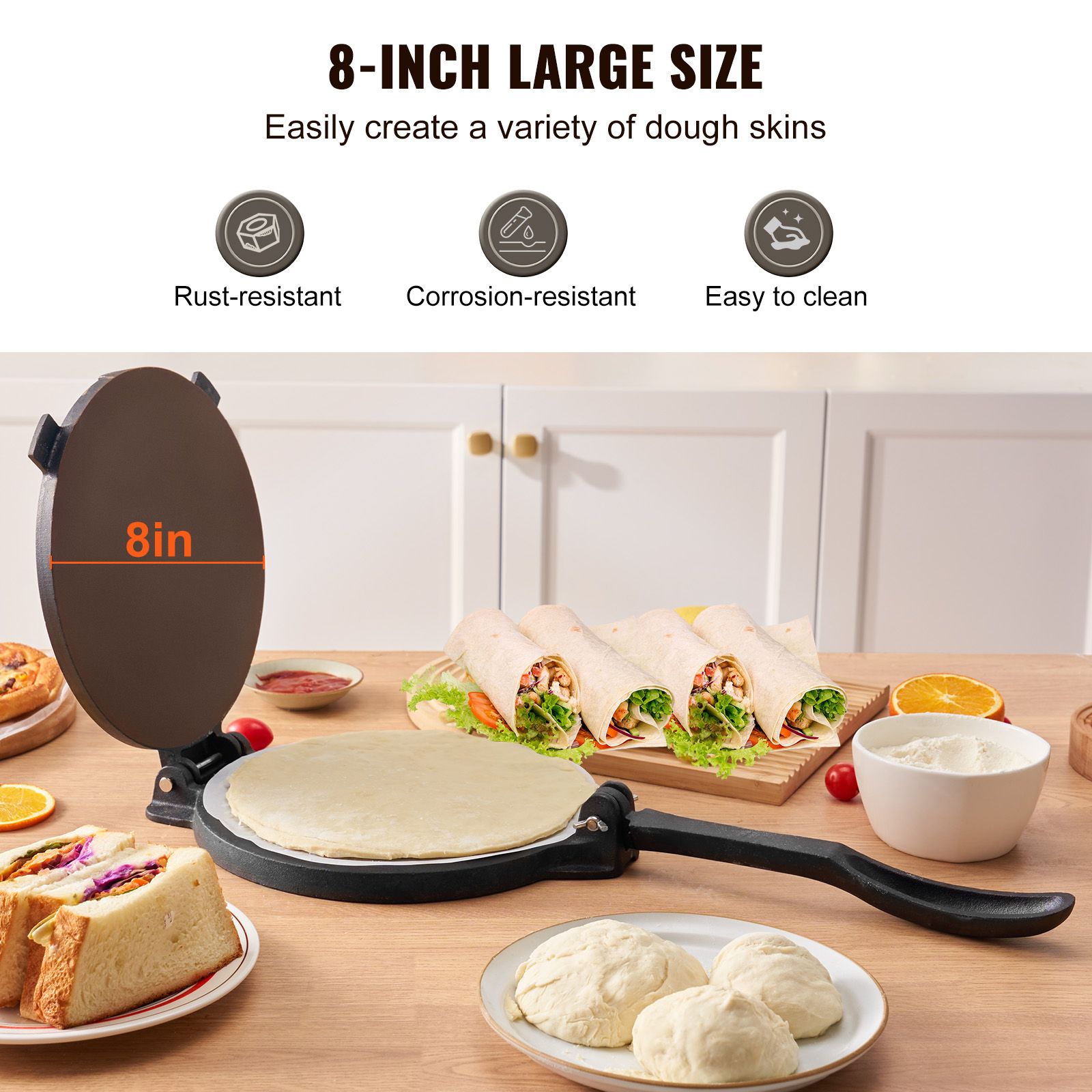 Tortilla Press, 8 Inch Tortill - Tortilla Press Cast review and price